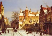 Willem Koekkoek - A Dutch Village In Winter